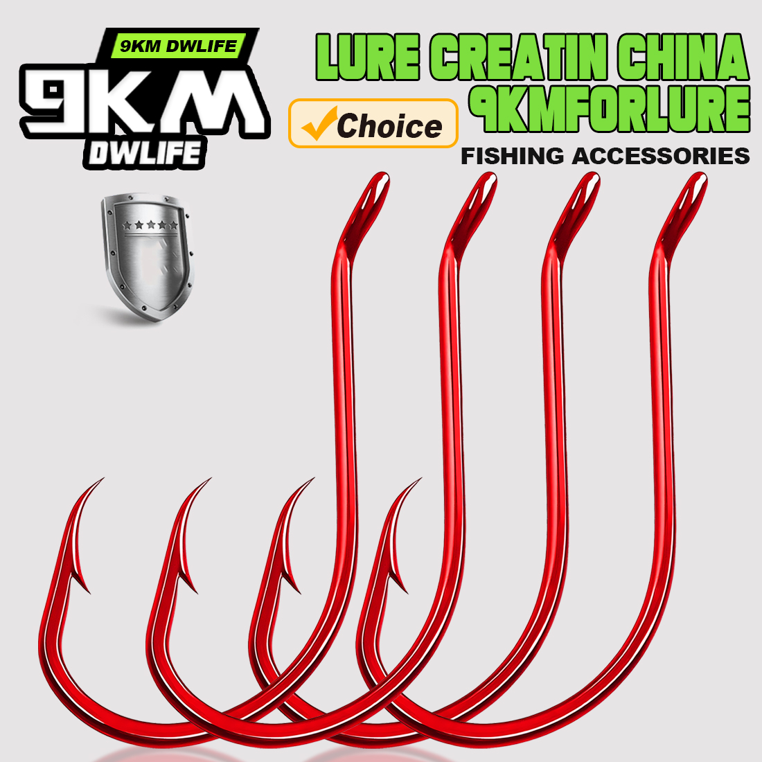 Fishing Hook Circle - 9 km 100 Stück Oktopus-Haken, rot,