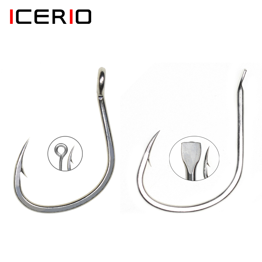Fishing Hook Assortment - ICERIO 10PCS Matte Zinn Beschichtung Anti-Korrosion