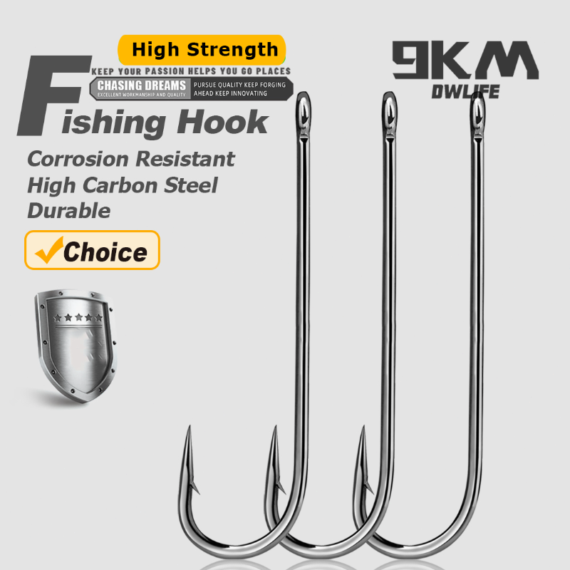 Fishing Hook Offset - Angelhaken, langer Schaft, Haken mit Widerhaken,