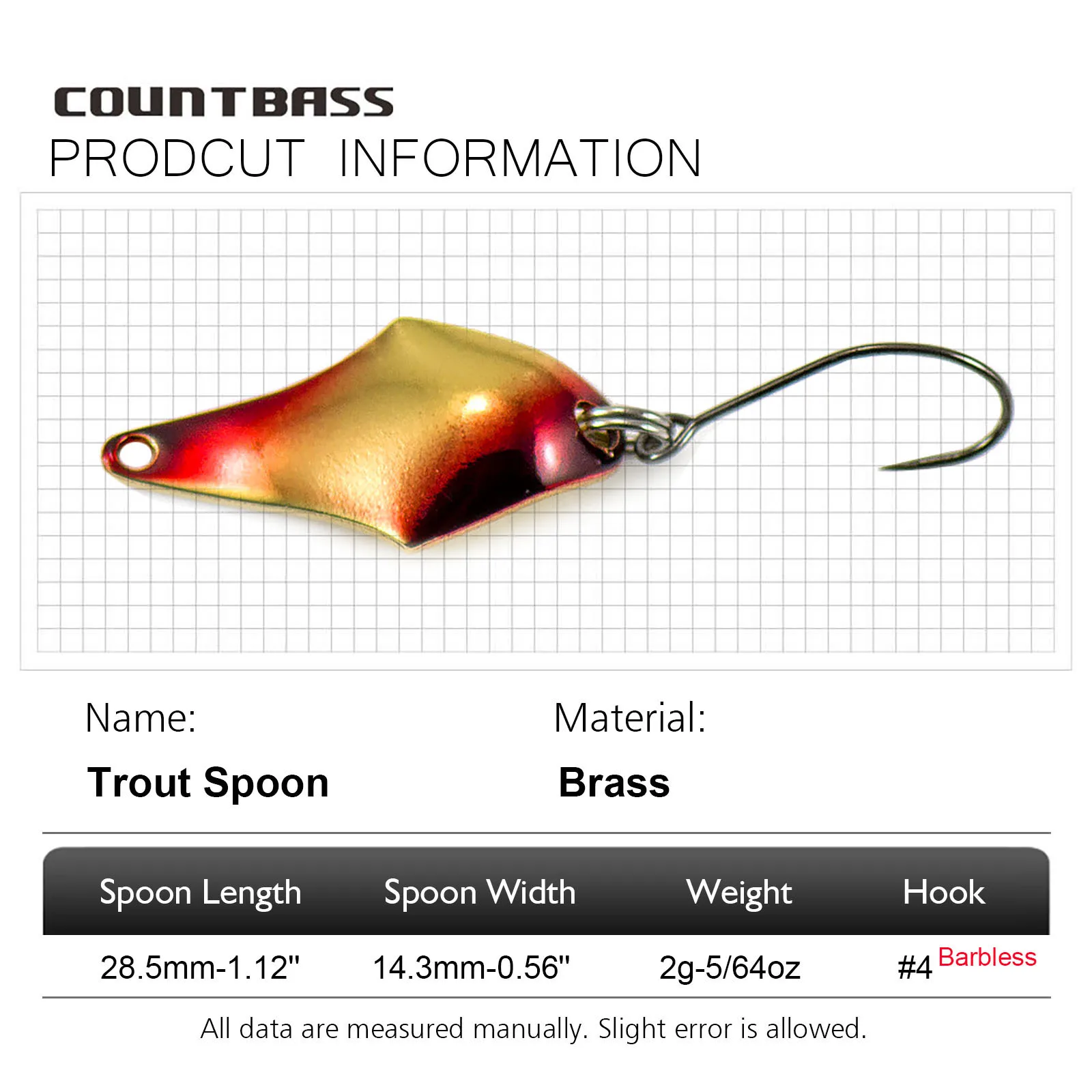COUNTBASS 5/64oz 2g Casting Lö – Fishing Hook Barbless Bewertung und Preis