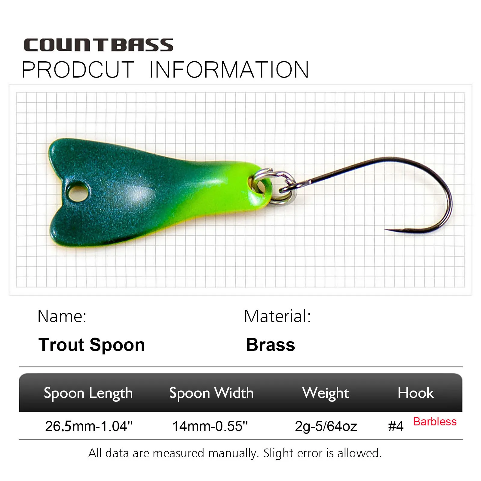 COUNTBASS 5/64oz 2g Casting Lö – Fishing Hook Barbless Bewertung und Preis