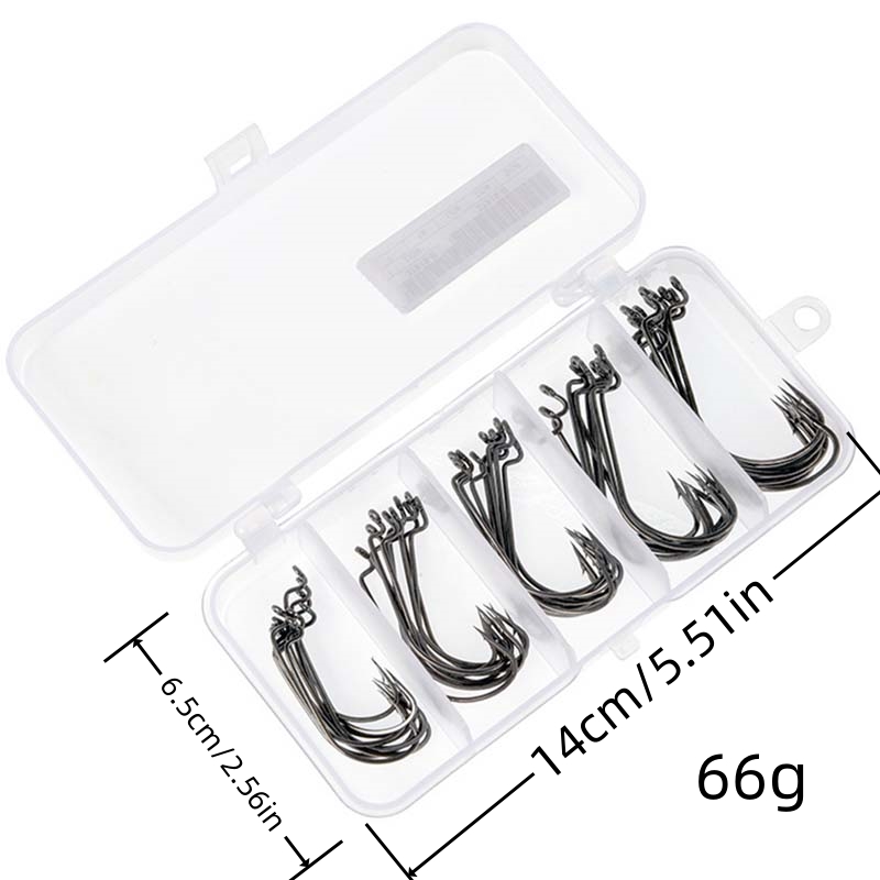 50 Stück/Box Hochkarbon-Stahl  – Fishing Hook Offset Bewertung und Preis